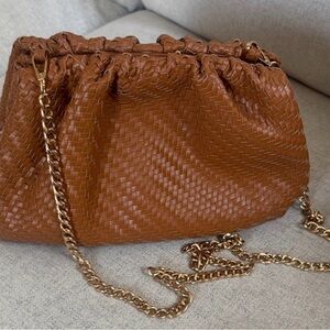 Anthropologie brown woven bag